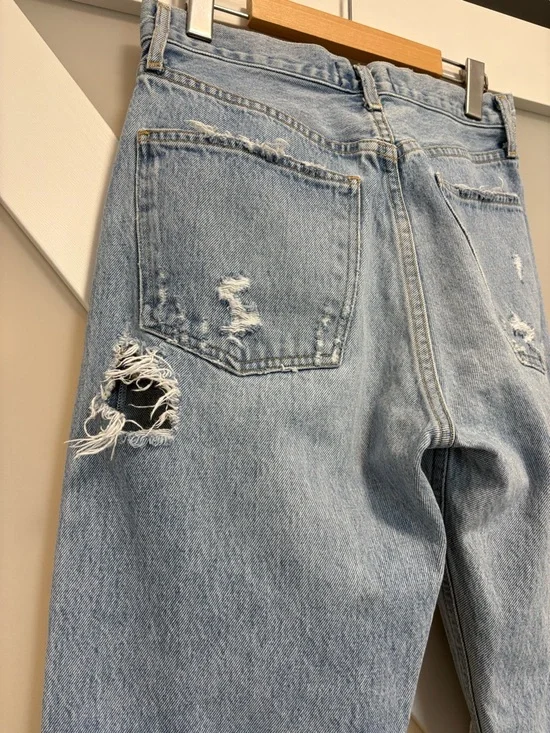 AGOLDE - Light Wash Distressed Straight-Leg Jeans - Picture 5 of 9